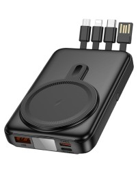 Powerbank магнитный с MagSafe Hoco J135 10000mAh с подставкой чёрный