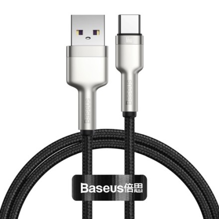  Usb Кабель-зарядка TYPE-C Baseus Cafule Series Metal Data Cable 1м (CAKF000101) 66W черный