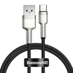 Usb Кабель-зарядка TYPE-C Baseus Cafule Series Metal Data Cable 1м (CAKF000101) 66W черный