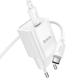 Сетевое зар. устр. Hoco C148A с шнуром Type-C на Type-C 1C 30W белое