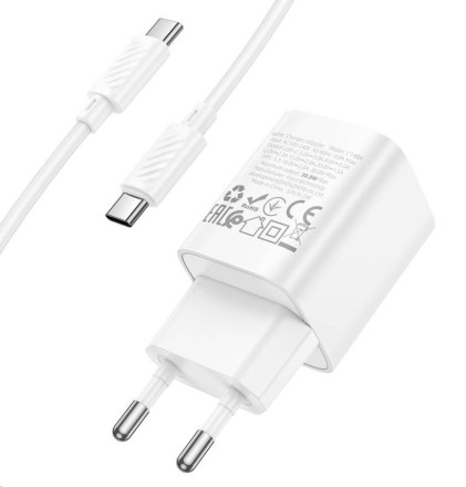  Сетевое зар. устр. Hoco C148A с шнуром Type-C на Type-C 1C 30W белое