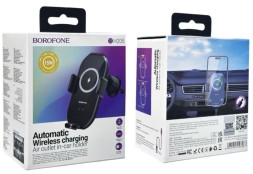 Держатель с беспроводной зарядкой в воздуховод Borofone BH205 черный