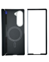 Накладка для Samsung Galaxy Z Fold 6 карбон MagSafe чёрный