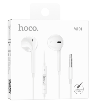  Наушники с микрофоном Hoco M101 1.2м белые