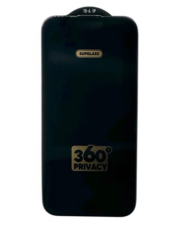  Защитное стекло для i-Phone 15 Pro Supglass SG-09 Антишпион чёрное