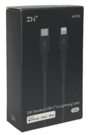  Usb Кабель-зарядка ZMI Type-C на Lightning 1м 2A AL873K черный