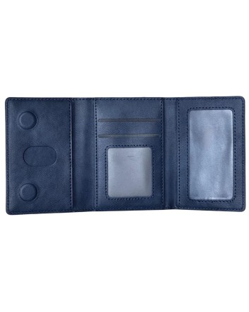  Кожаный чехол-бумажник Leather Wallet с MagSafe для Apple i-Phone синий
