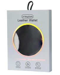 Кожаный чехол-бумажник Leather Wallet с MagSafe для Apple i-Phone синий