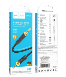 Аудиокабель AUX 3.5мм Hoco UPA30 1м силиконовый черный