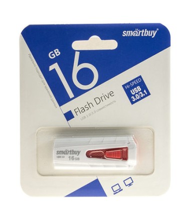  3.0 USB флеш накопитель Smartbuy 16GB Iron White/Red (SB16GBIR-W3)