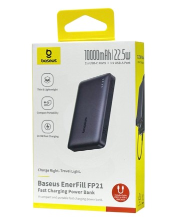  Powerbank Baseus EnerFill FP21 10000mAh 3A 1USB/2C (P1008210D123-00) черный