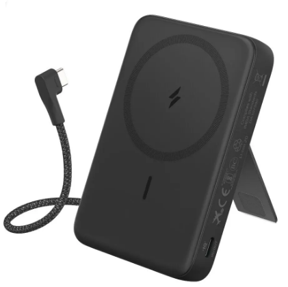  Powerbank с беспроводной зарядкой Anker Zolo (A1685) 10000mAh 30W 1USB/1C с проводом Type-C черный