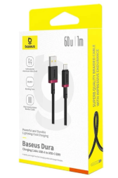 Usb Кабель-зарядка TYPE-C Baseus Dura Series 60W 1м (P10377802U01-01) черно-красный