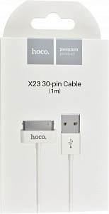 Usb Кабель-зарядка iPhone 4 Hoco X23 1м силиконовый белый