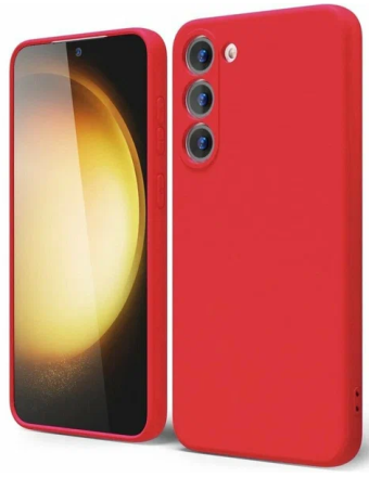  Накладка для Samsung Galaxy S23 Silicone cover без логотипа красная
