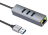  USB хаб Hoco HB34 3 порта USB3.0/1 Lan серый
