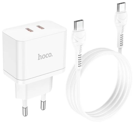 Сетевое зар. устр. Hoco N29 с шнуром Type-C на Type-C 2C 35W белое