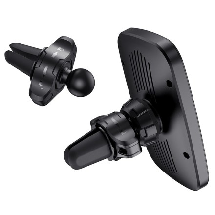  Держатель c беспроводной зарядкой на торпеду/воздуховод Borofone BH35 15W магнитный черный