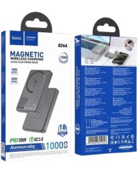 Powerbank с беспроводной зарядкой MagSafe Hoco Q26A 10000mAh 2USB-C 20W серый
