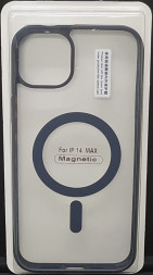 Накладка для iPhone 14 Max 6.7&quot; Magsafe силикон прозрачный бока черная