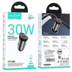 Автомобильное заряд. устр. Hoco NZ16 1C 30W серый
