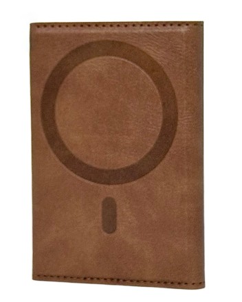  Кожаный чехол-бумажник Leather Wallet с MagSafe для Apple i-Phone коричневый