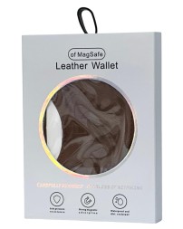 Кожаный чехол-бумажник Leather Wallet с MagSafe для Apple i-Phone коричневый
