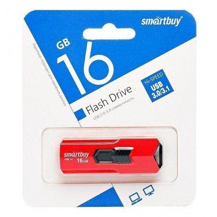 3.0 USB флеш накопитель Smartbuy 16GB Stream Red (SB16GBST-R3)