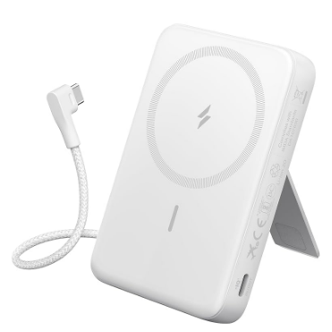  Powerbank с беспроводной зарядкой Anker Zolo (A1685) 10000mAh 30W 1USB/1C с проводом Type-C белый