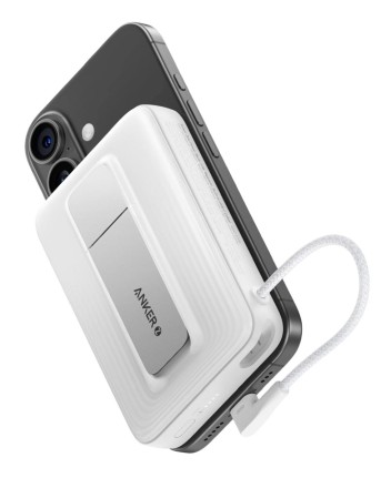  Powerbank с беспроводной зарядкой Anker Zolo (A1685) 10000mAh 30W 1USB/1C с проводом Type-C белый