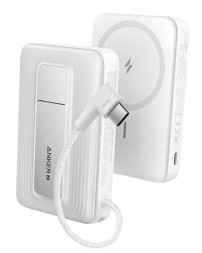 Powerbank с беспроводной зарядкой Anker Zolo (A1685) 10000mAh 30W 1USB/1C с проводом Type-C белый