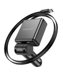Автомобильное заряд. устр. Borofone BZ33 с выдвижным кабелем Type-C+1C 60W черное