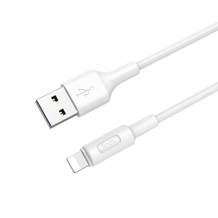 Usb Кабель-зарядка Lightning Hoco X25 Soarer 2A 1м силиконовый белый