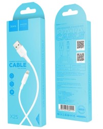Usb Кабель-зарядка Lightning Hoco X25 Soarer 2A 1м силиконовый белый