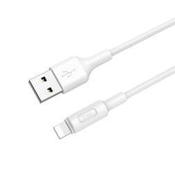 Usb Кабель-зарядка Lightning Hoco X25 Soarer 2A 1м силиконовый белый