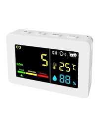 Метеостанция (температура/влажность/уровень CO2/) Carbon temperature and humidity detector белая