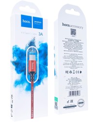 Usb Кабель-зарядка Type-C Hoco X14 Times speed 3A 2м в тканевой оплётке красный