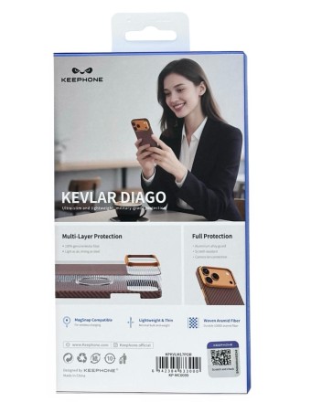  Накладка для i-Phone 17 Pro Keephone Kevlar Diago MagSnap оранжевый
