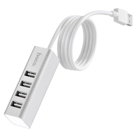  USB2.0 хаб Hoco HB1 4 порта серебристый