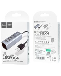 USB2.0 хаб Hoco HB1 4 порта серебристый