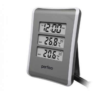 Часы-метеостанция Perfeo Tempo PF-S3316E серые