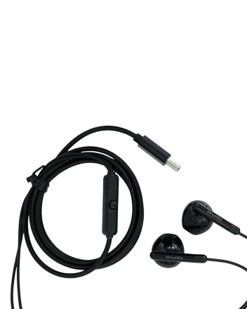  Стереонаушники Awei PC-6T с микрофоном Type-C 1.2м черные