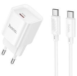 Сетевое зар. устр. Hoco C146A с шнуром Type-C на Type-C 1C 20W белое