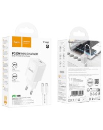 Сетевое зар. устр. Hoco C146A с шнуром Type-C на Type-C 1C 20W белое