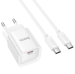 Сетевое зар. устр. Hoco C146A с шнуром Type-C на Type-C 1C 20W белое