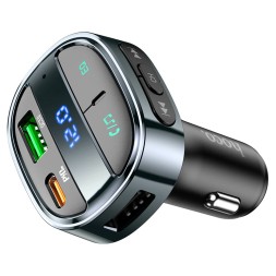 Автомобильное заряд. устр. Hoco E70 + FM-трансмиттер BT5.0 1USB/1USB-C 30W черное