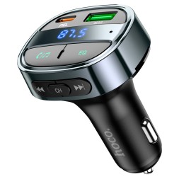 Автомобильное заряд. устр. Hoco E70 + FM-трансмиттер BT5.0 1USB/1USB-C 30W черное
