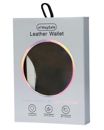  Кожаный чехол-бумажник Leather Wallet с MagSafe для Apple i-Phone серый