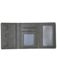 Кожаный чехол-бумажник Leather Wallet с MagSafe для Apple i-Phone серый