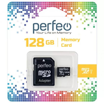 micro SDXC карта памяти Perfeo 128GB Class10 UHS-1